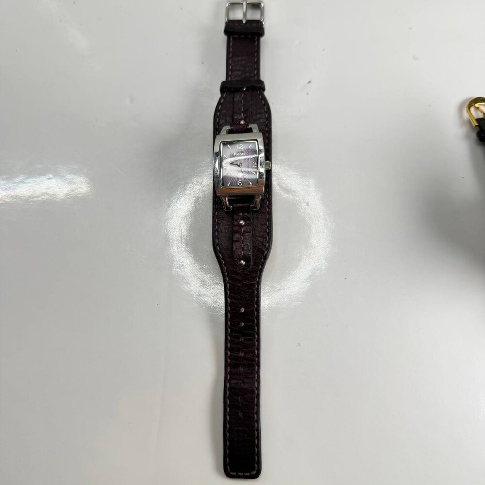 Roots Rectangular Watch – Brown Leather Cuff Style - Picture 3 of 12